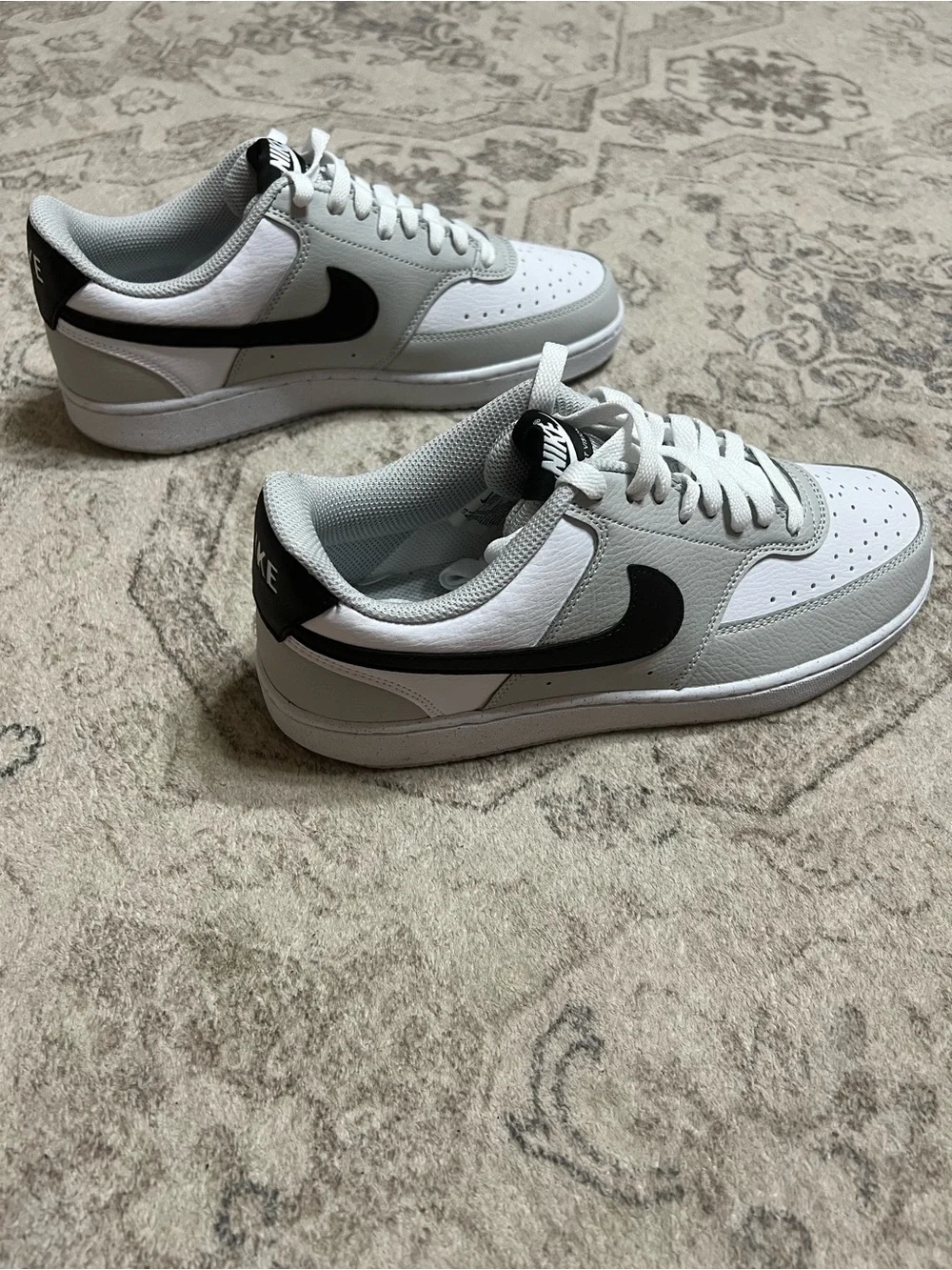 Nike Court Vision Low sneakers Grey Fog/White/Black size 8.5 men or 10 women’s